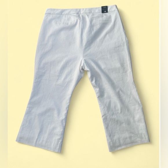 J.Crew Linen-Blend Kelsey Flare Pant White Size 22 Summer Beach Preppy - Picture 2 of 9
